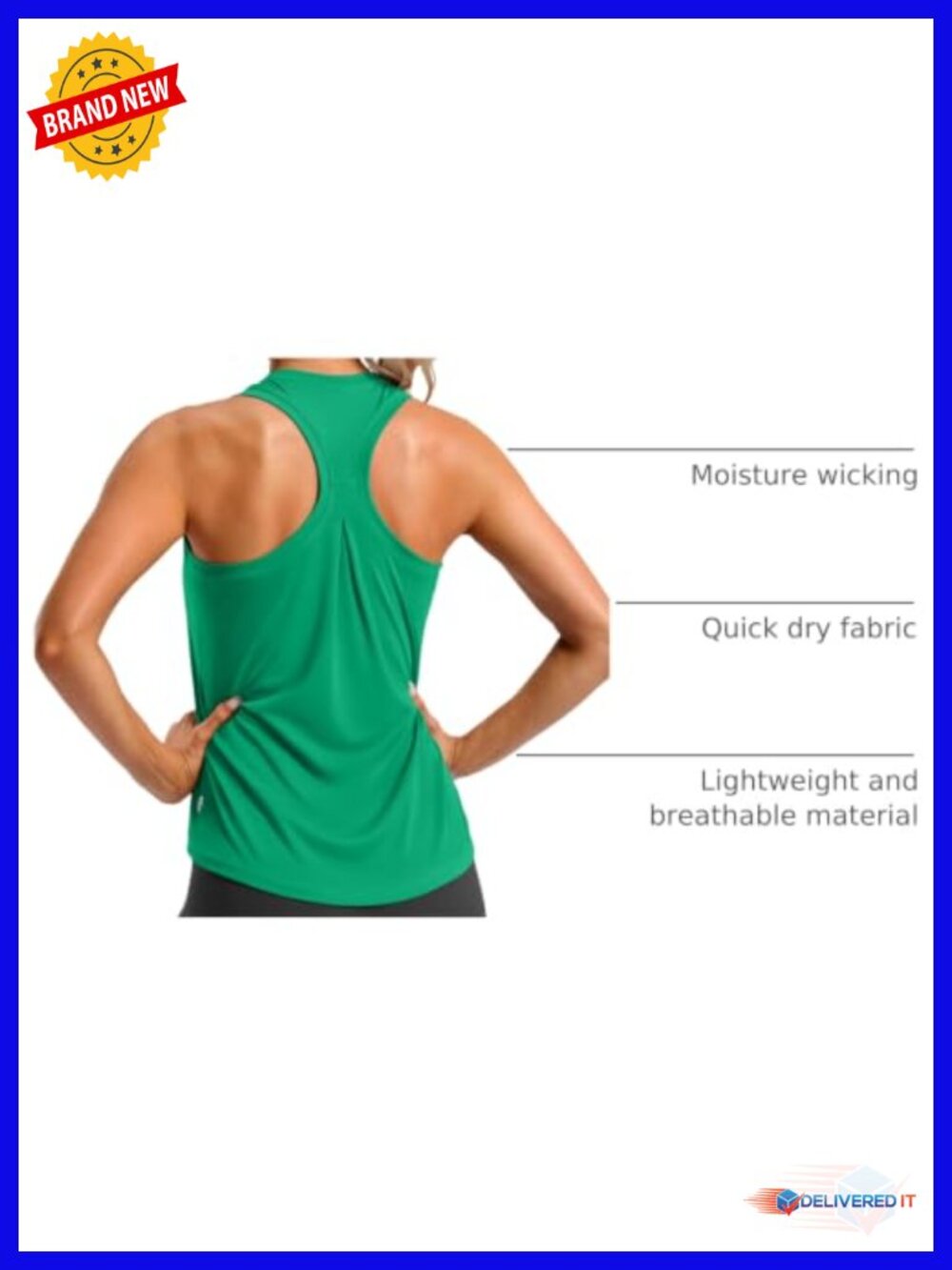 Loose Fit Racerback Tank Top Quick-Dry Athletic Yoga Top Sleeveless Running Gym - Picture 3 of 6